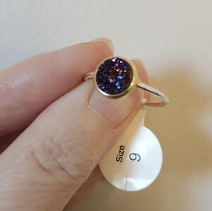 Beautiful New Purple Druzzy Ring Size 9